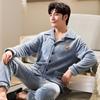 Pajama Sets Flannel Pajamas Men's Winter Thickening Warm Suit Long-sleeved Loose Home Clothes Autumn Cardigan