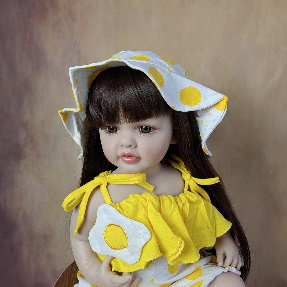 BZDOLL 55 см 22 дюйма полностью силиконовая кукла реборн для маленьких девочек игрушка реалистичная принцесса для малышей красивая Bebe