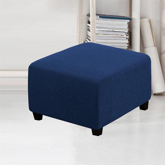 Jacquard Ottoman Stool Cover Furniture Protector Covers Stretch Square Removable Footstool Sofa Slipcovers Washable Chair Covers