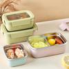 WORTHBUY 304 Stainless Steel Divided Bento Lunch Box With Detachable Lid Student Portable Large Capacity Sealed Lunch Container