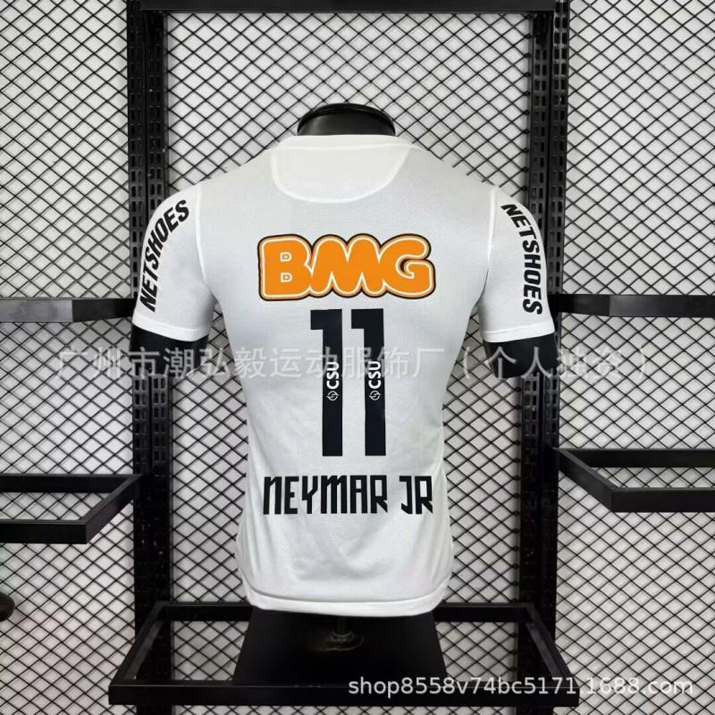 Retro Santos 1213 Soccer Jersey Player Version No.11 Neymar Barcelona Tribute Short Sleeve Football Shirt