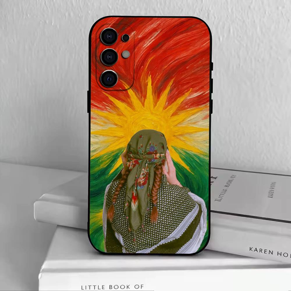 Чехол для телефона K-Kurdistan Flag Art для Samsung S25, S24, S21, S22, S23, S30, Ultra, S20, Plus, Fe, Lite, Note, 10, Черный чехол