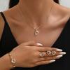 Design High-End Necklace Earrings Bracelet Ring Personalized Simple Style Love Jewelry Set