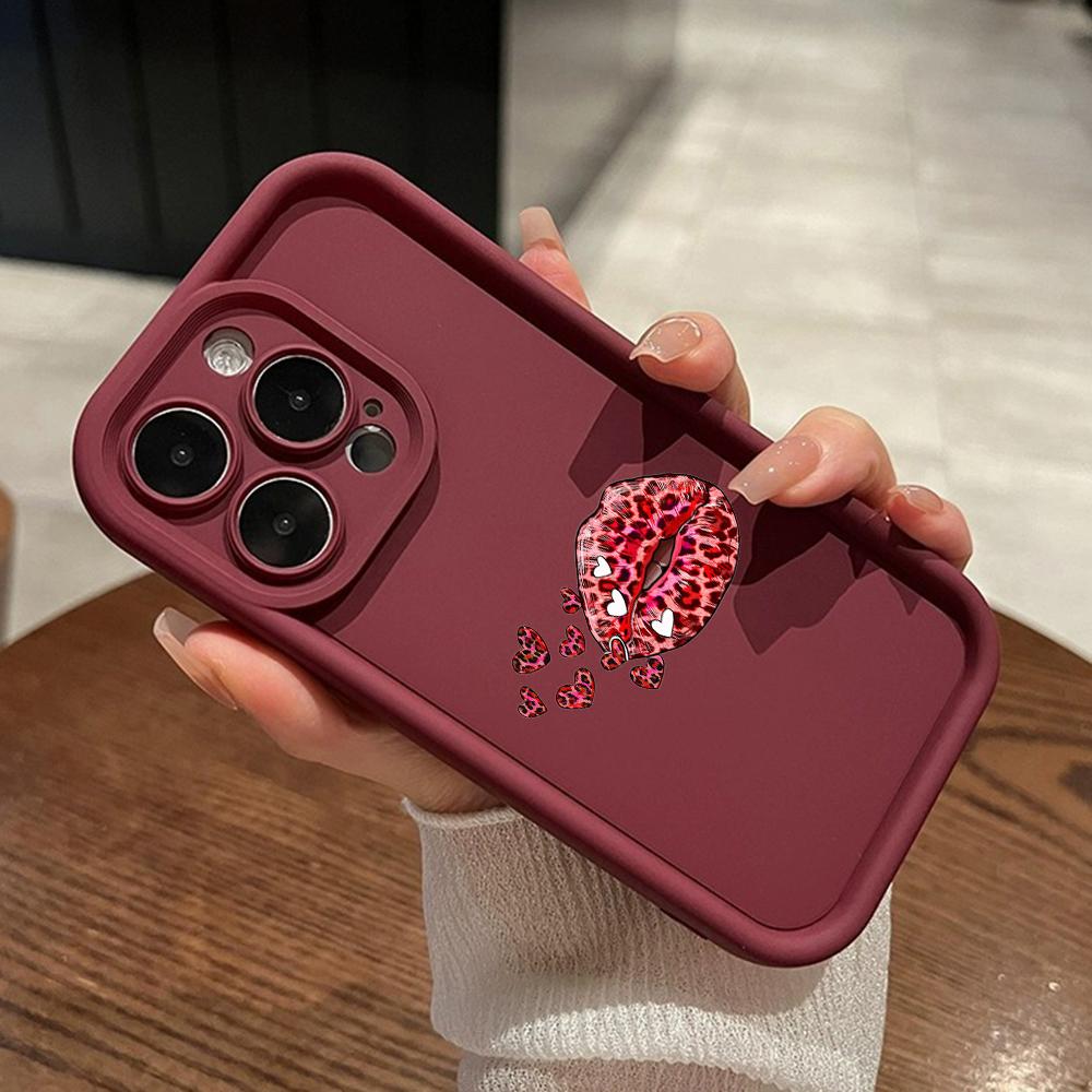 LZ21 Lips kiss design art силиконовый чехол для телефона Xiaomi 11 Lite 5G 14T Redmi 14C 13C A3 Note 12 11 9 10 13 Pro Plus противоударный задний чехол