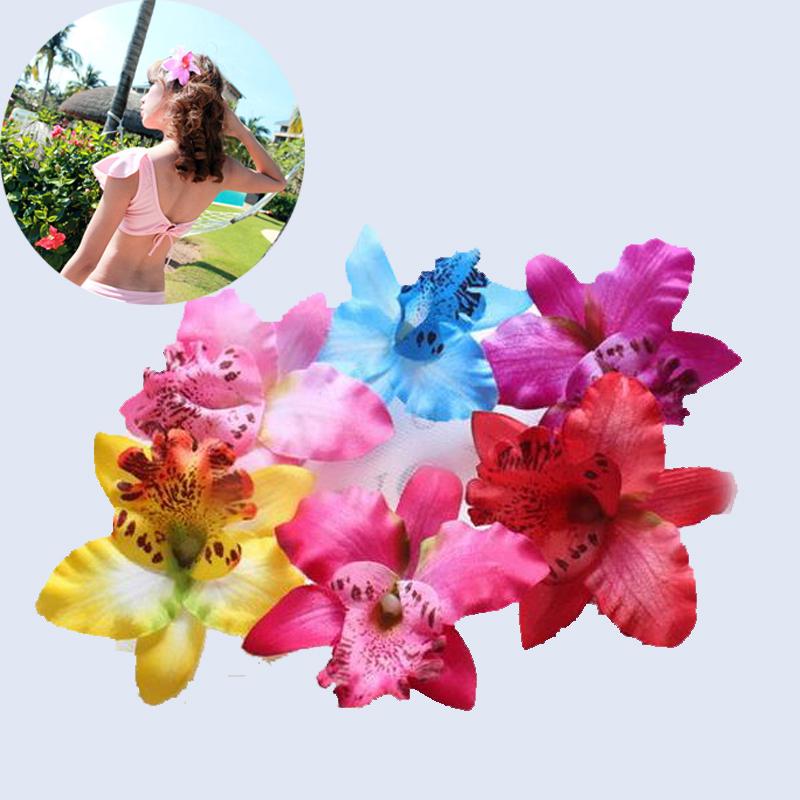 Women Headwear Fashion Jewelry Sand Beach Handmade Flower Gift Hair Pins Butterfly Orchid Hair Clips Fake Flower Jewelry Accessory