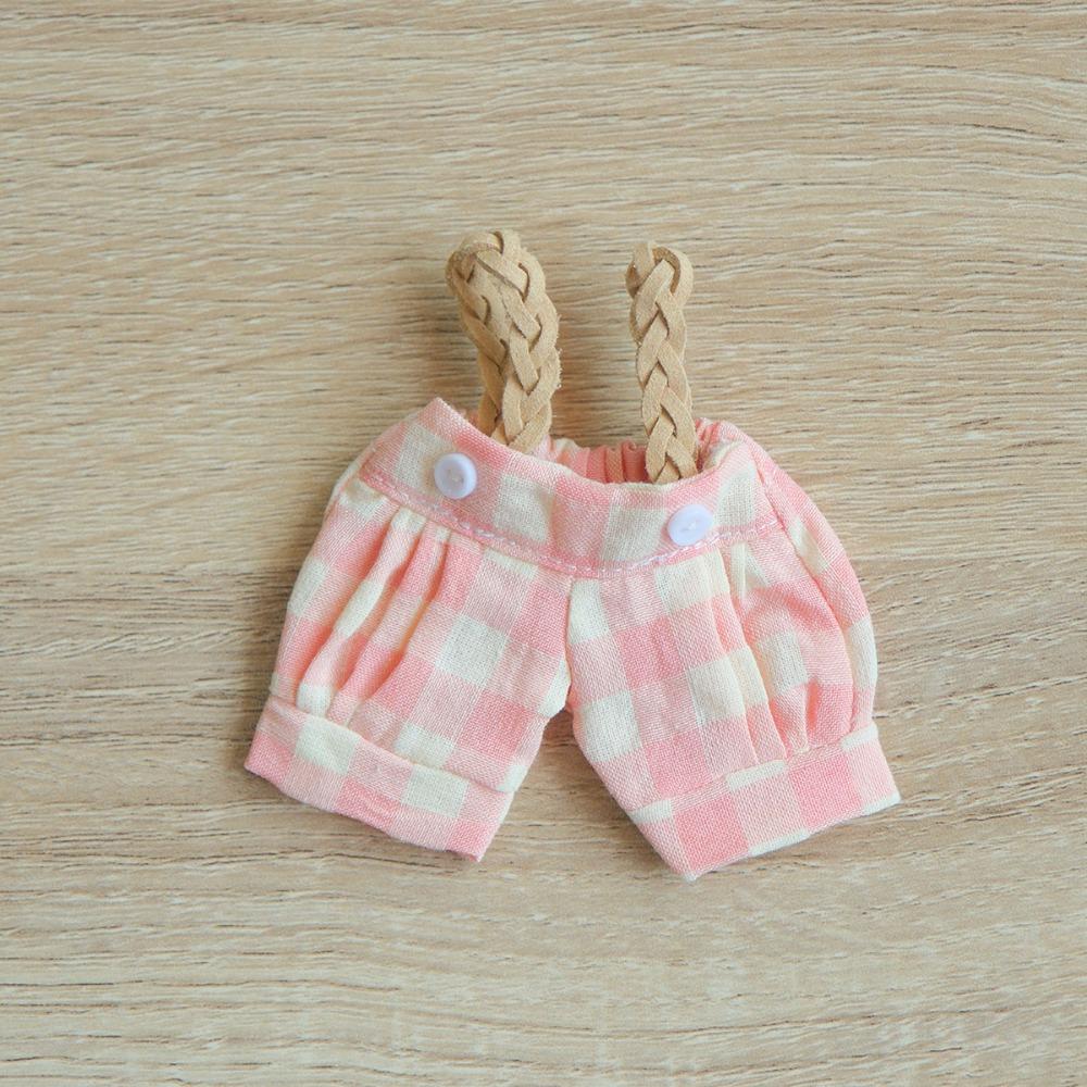 Одежда для мультяшной куклы ручной работы Клетчатый комбинезон Плюшевая одежда для куклы Памперсы Детский подарок