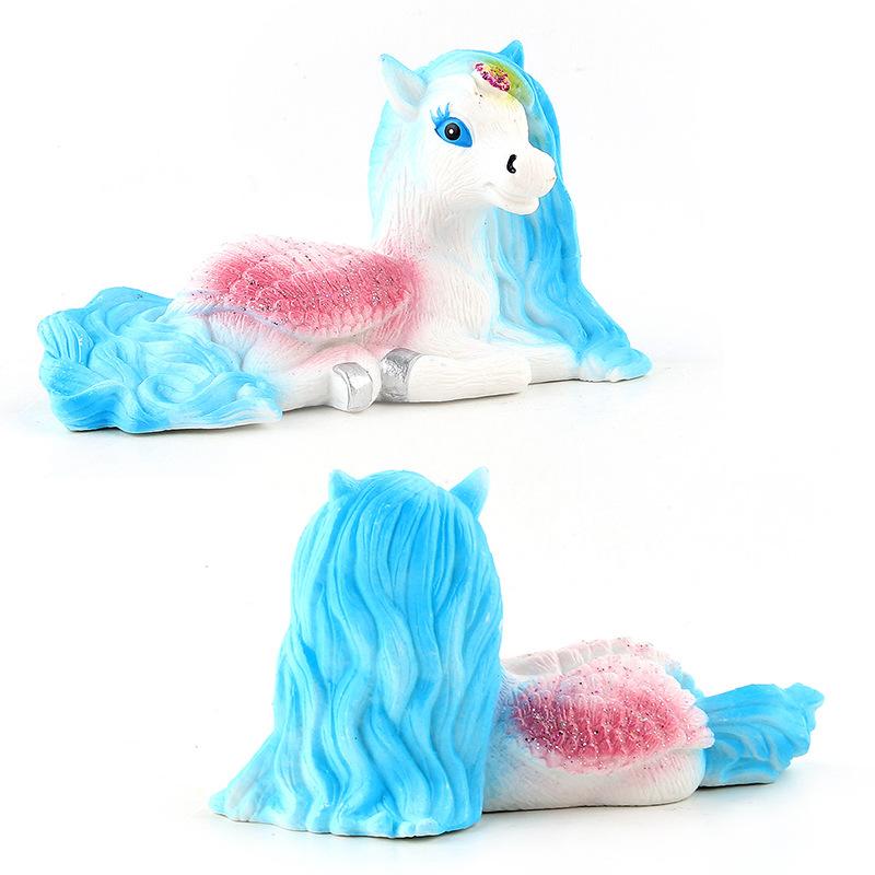 Unicorn Rainbow Horse Doll Figure Model Cake Decoration Static Ornament Children'S Toy