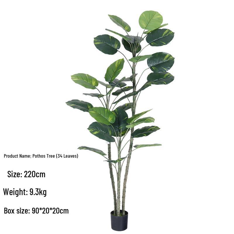 Nordic Faux Pothos Tree Large Indoor Plant for Living Room Decor and Window Display