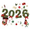2026 Рождественская наклейка на окно Мультяшный Санта-Клаус Подарки Снежинка Стеклянная наклейка Новогоднее украшение для дома DIY Электростатическая наклейка