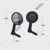 Black Aluminum Alloy Round Rearview Mirror for Motorcycle and Electric Car Handlebar