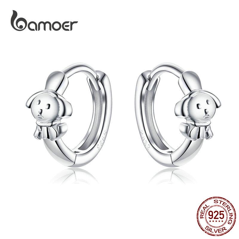 BAMOER, настоящее серебро 925 пробы, честный щенок, серьги для девочек, драгоценные ювелирные изделия, женские серьги, подарок