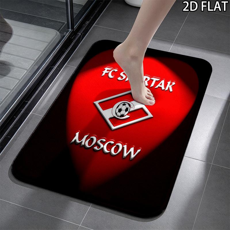 Набор из 3 ковриков для ванной комнаты «Рёв Спартака Москва.75», коврик для ванны + контурный коврик + чехол на крышку унитаза, нескользящий, впитывающий, моющийся, декор для ванной комнаты