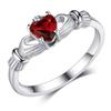 925 Sterling Silver Rings For Women Irish Claddagh Created Nano Emerald Heart Shape Solitaire Ring Classic Fine Jewelry