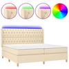 Maison Exclusive - Sommier à lattes de lit matelas et LED Crème 200x200 cm Tissu