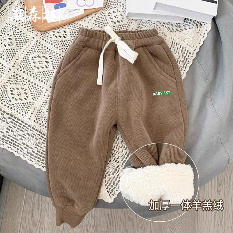 Флисовые штаны для мальчиков, зимние детские утепленные спортивные штаны, термоштаны из интегрированного флиса для детей, повседневные брюки для детей среднего и старшего возраста