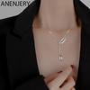 Paperclip Necklace for Women Long Tassel Rose Gold Necklace Friendship Jewelry Gift
