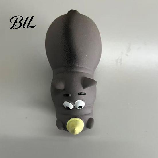 Dog Chew Toy Pet Toys Rhino Shape with Sound Design Flexible Bite-Resistant Bite-resistant Latex Teeth Cleaning Relieve Anxiety Shaped