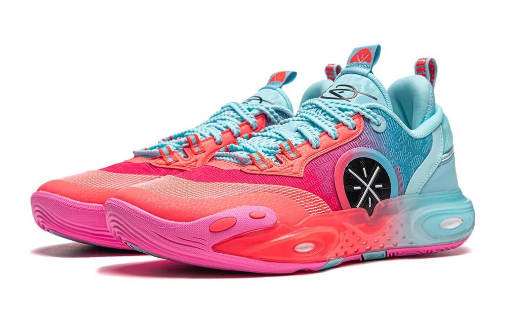 Li Ning ДЕТСКИЕ All City 12 Нескользящие, Износостойкие, Низкие Детские Баскетбольные Кроссовки Красный Синий YKBU020-3