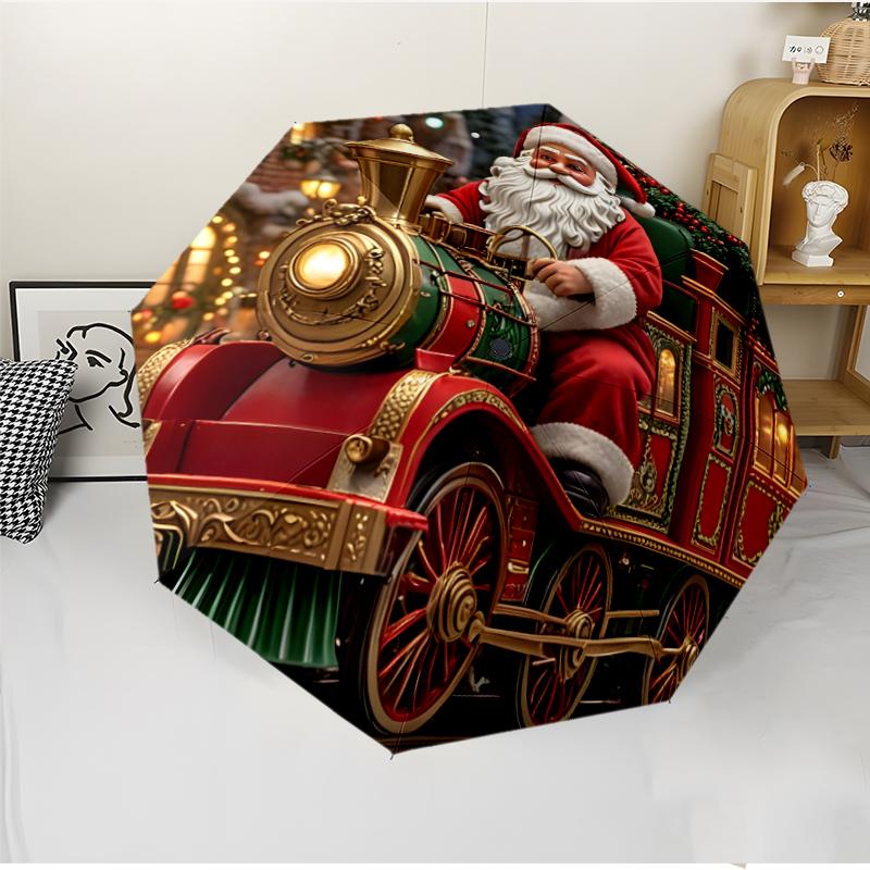 Chrismas Fashionable Automatic Opening/Closing Folding Umbrella. Portable and Foldable, Ideal for Gift, Travel, and Daily Use.