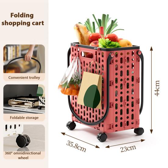Yousheng Складная тележка для покупок Складная хозяйственная тележка с поворотными колесами на 360 градусов Легкая складная тележка на колесиках с крючками для продуктов