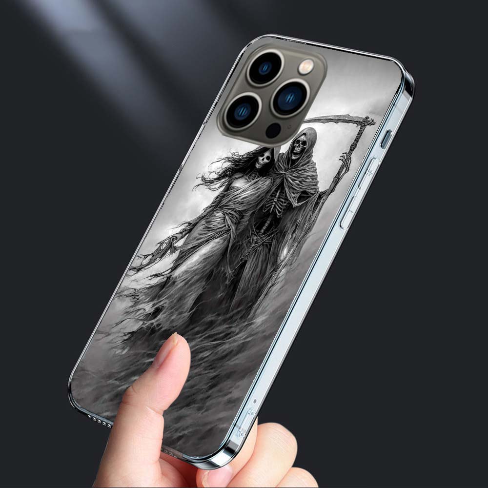 Чехол для телефона Смерть Жнец Череп Для Iphone 16E 15 Pro 14 Plus 17E 16 17 Pro Max Air 11 12 13 Mini Ударопрочный Capa Милый Cov