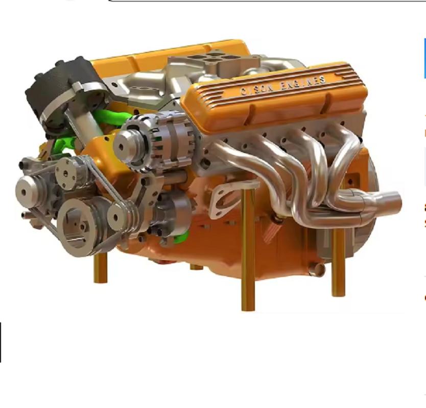 Скульптура из смолы модели двигателя Small-Block для домашнего декора, смоляная фигурка, настольный декор, украшение для дома, скульптура ручной работы для стола, книги