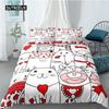 Cartoon Cat Duvet Cover Set for Kids Girl Microfiber Kitten 2/3pcs Cartoon Animal Bedding Set Single Twin Queen King Quilt Cover