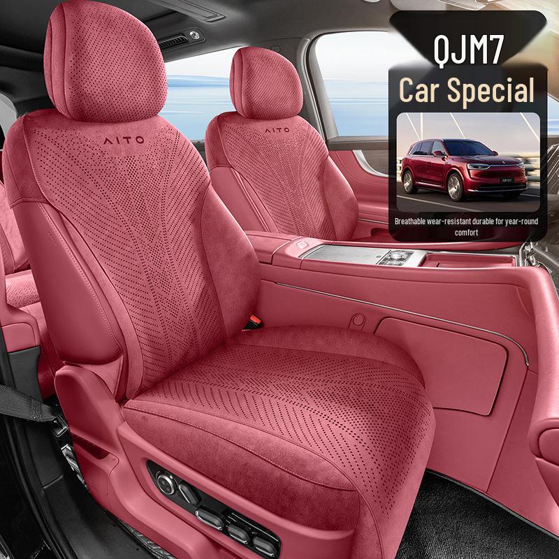 AITO M7 Car Seat Cushion, Universal All-Season Suede Saddle Pad for Six-Seater Vehicles