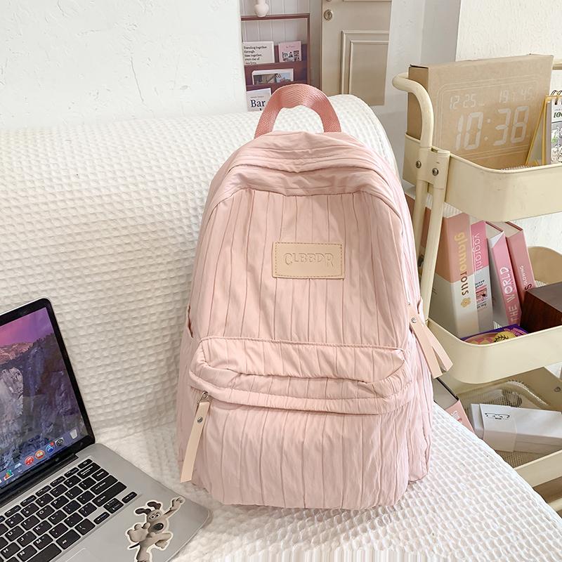 Женская школьная сумка, однотонный рюкзак большой вместимости, легкий дорожный рюкзак