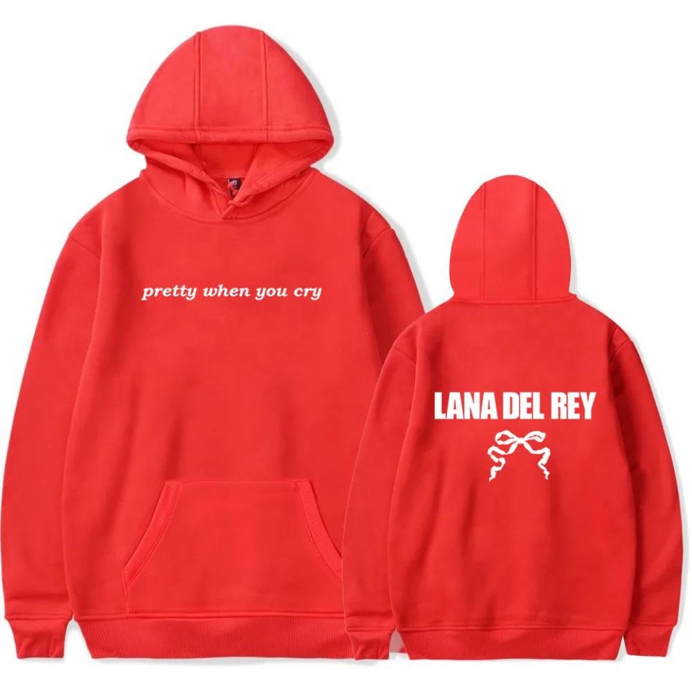 Eco Friendly Lana del rey Pretty When You Cry Merch Hoodies Unisex Hooded Sweatshirt Casual Streetwear anime hoodie