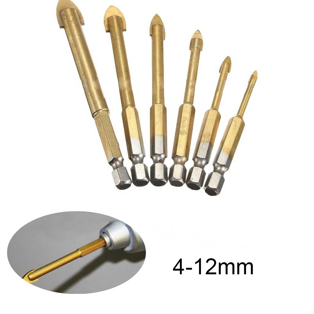 6pcs Drill Bits Power Tool Accessories Device for Drills Tools Handy Supplies Accessory Alloy Mountings Sturdy
