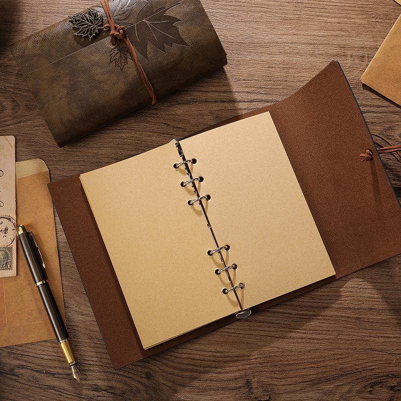 Портативный дорожный дневник из крафт-бумаги: Дневник-блокнот DIY на кольцах