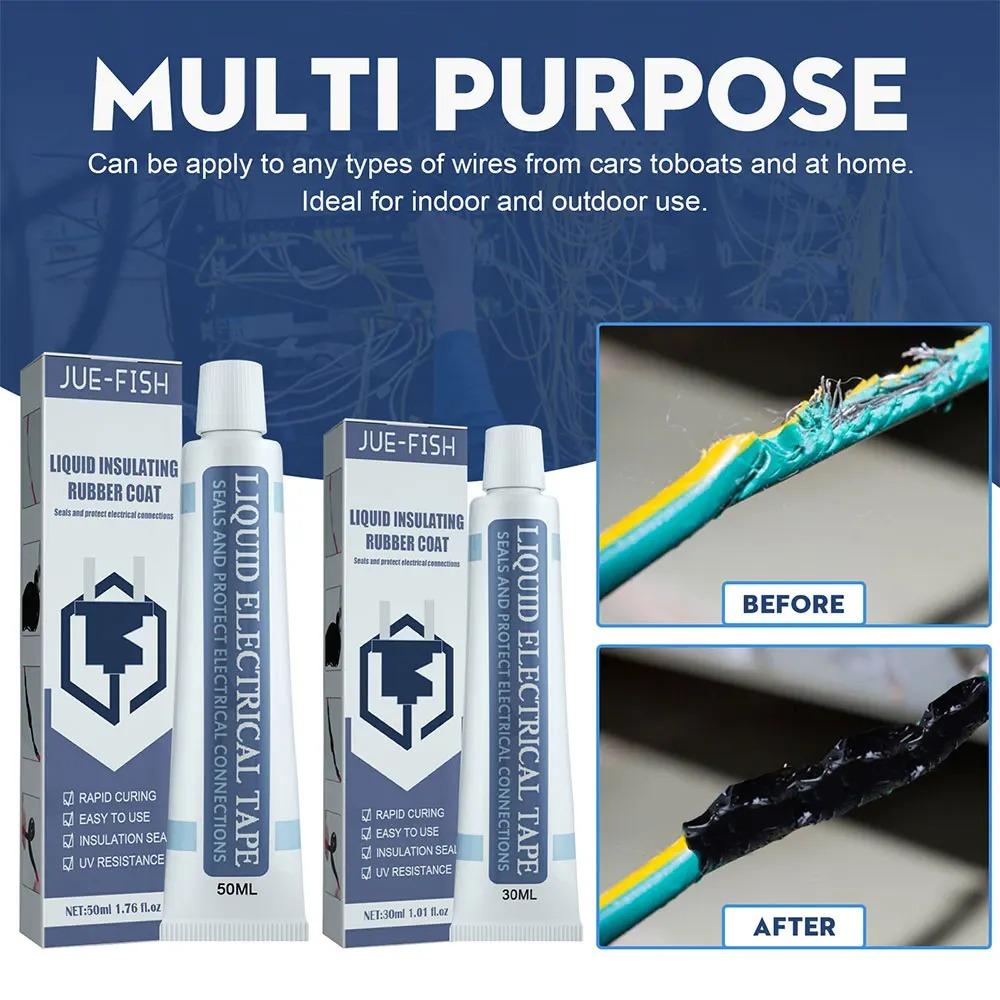 30/50 мл жидкая изоляционная клейкая лента для ремонта резинового электрического провода, кабельное покрытие, огнестойкое и устойчивое к высоким температурам