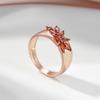 Кольцо Kinel Red Zircon для женщин, невесты, свадебное, ювелирное, розовое золото, кольцо, подарок