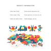 180Pcs/set Montessori Kids Wooden 3D Geometric Shape Jigsaw Puzzle Baby Early Education Toy
