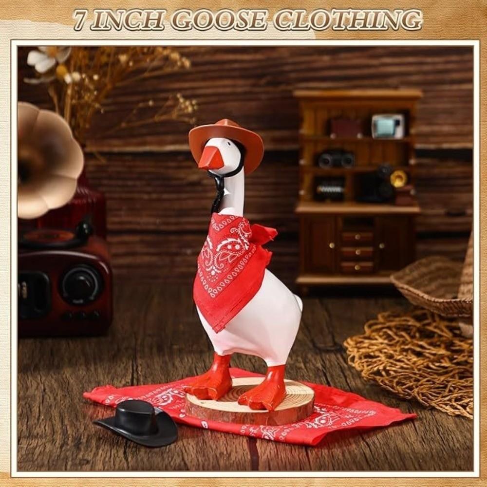 Resin Cowboy Hat with Rope Goose Statue Cap Fun Mini Desk Goose Hat Desk Accessories