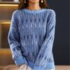 Tooxika New Round Neck Pullover Knitted Sweater Top Retro Color Matching Loose Sweater For Women