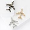 Модная брошь в виде самолета со стразами, женская одежда высокого класса, булавка, ювелирное украшение, корсаж