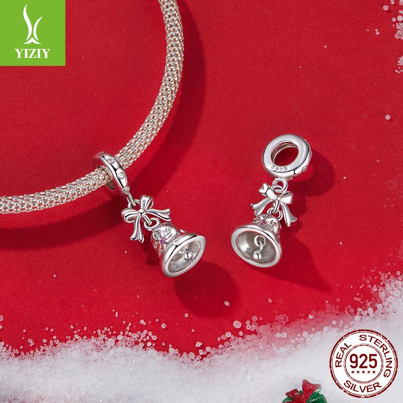 Дизайн Рождественские подарки Подвеска маленькие колокольчики Ожерелье из стерлингового серебра S925 Сделай сам Бусины для рукоделия