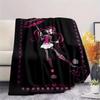 Draculaura black Printed Flannel Blanket, soft throw for bedroom sofa, washable, fan merchandise, great gift.