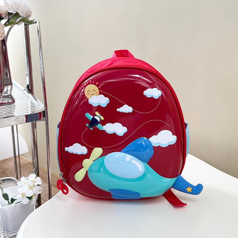 Adorable Children's Backpack For Boys And Girls Lightweight Pvc Airplane Design Perfect For Preschool And Kindergarten