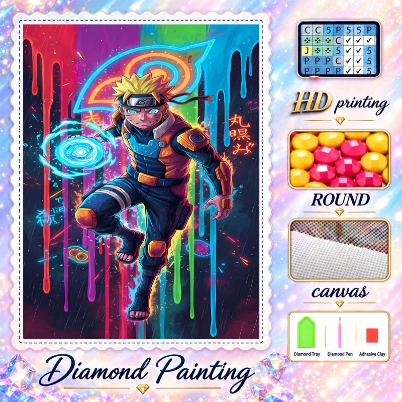 Naruto Uzumaki Diamond Painting Kit 5D Full Drill DIY Diamond Mosaic Wall Art Home Decor