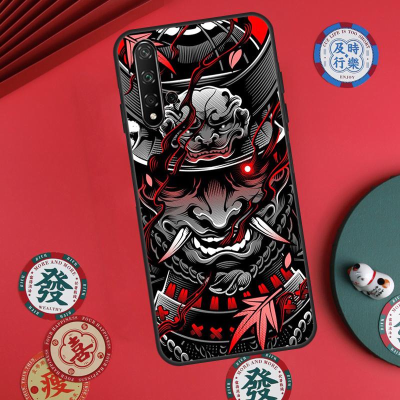 Маска Самурая Демон Для Huawei Nova Y60 Y70 Y90 Y72 Y73 Y61 Y91 7i 8i 11i 12i 12s 9 10 SE P20 P30 P40 Lite Чехол