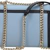 Michael Kors Whitney Whitney Сумка-конверт на цепочке с золотой пряжкой для ежедневного ношения Сумка через плечо с клапаном из кожи Женская синяя