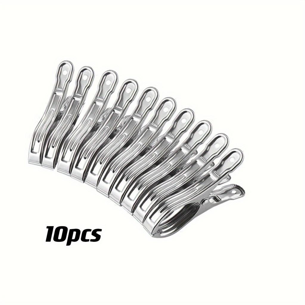 10/20/30 PCS of Large Stainless Steel Clips for Home Drying Down Clothes and Quilt Spring Windproof Clothespins for Home Laundry