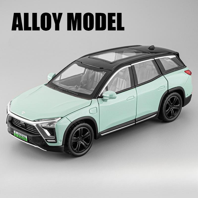 1/32 NIO ES8 SUV Alloy Car Model Toy Metal Diecast Simulation Off Road Vehicle Door Opened Pull Back Collection Toy for Boy Gift