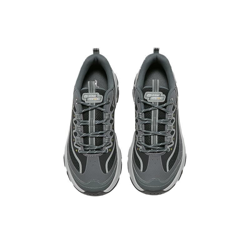 Skechers Мужские уличные кроссовки на шнуровке с сетчатой вставкой, с круглым носком, нескользящие, прочные, низкие, "папины" кроссовки Мужская кроссовка 237901-GRY