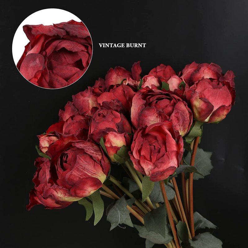 2 букета, винтажные пионы с длинным стеблем, шелковые цветы для свадебного украшения, букет невесты, цветы, поделки, цветочная композиция