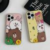 Мультяшный Милый C-Кони B-Браун Чехол для Телефона Для IPhone 17 16 15 14 13 12 11 Pro Max Plus Гофрированный Бампер Задняя Крышка Корпус