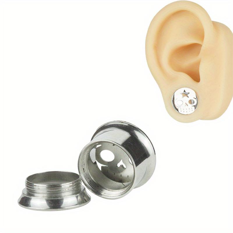 2 шт., ушные манометры из нержавеющей стали, ушные туннели, голова призрака, полые внутренние зубы, расширитель для ушей, ювелирные изделия, расширитель для ушей, ювелирные изделия для пирсинга